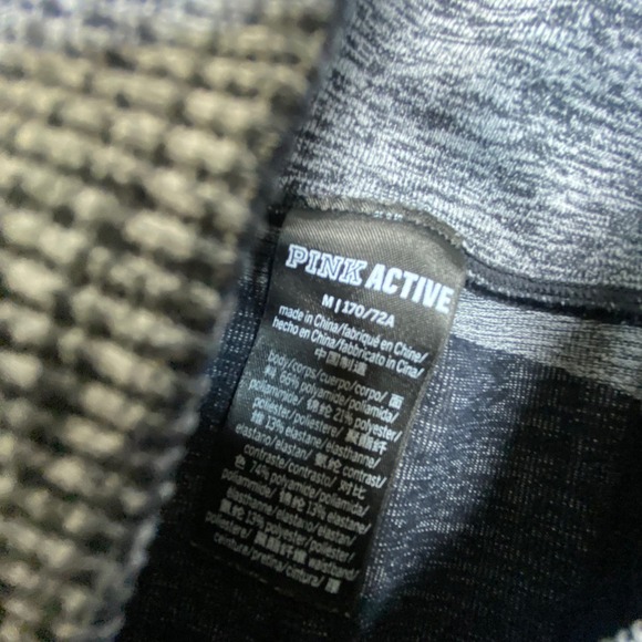 PINK Active Gray Black‎ Colorblock Leggings Women's Size M Drawstring High Rise - Picture 5 of 7